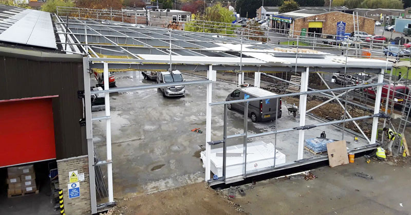 Extension project by steel frame building contractors Kent Structures