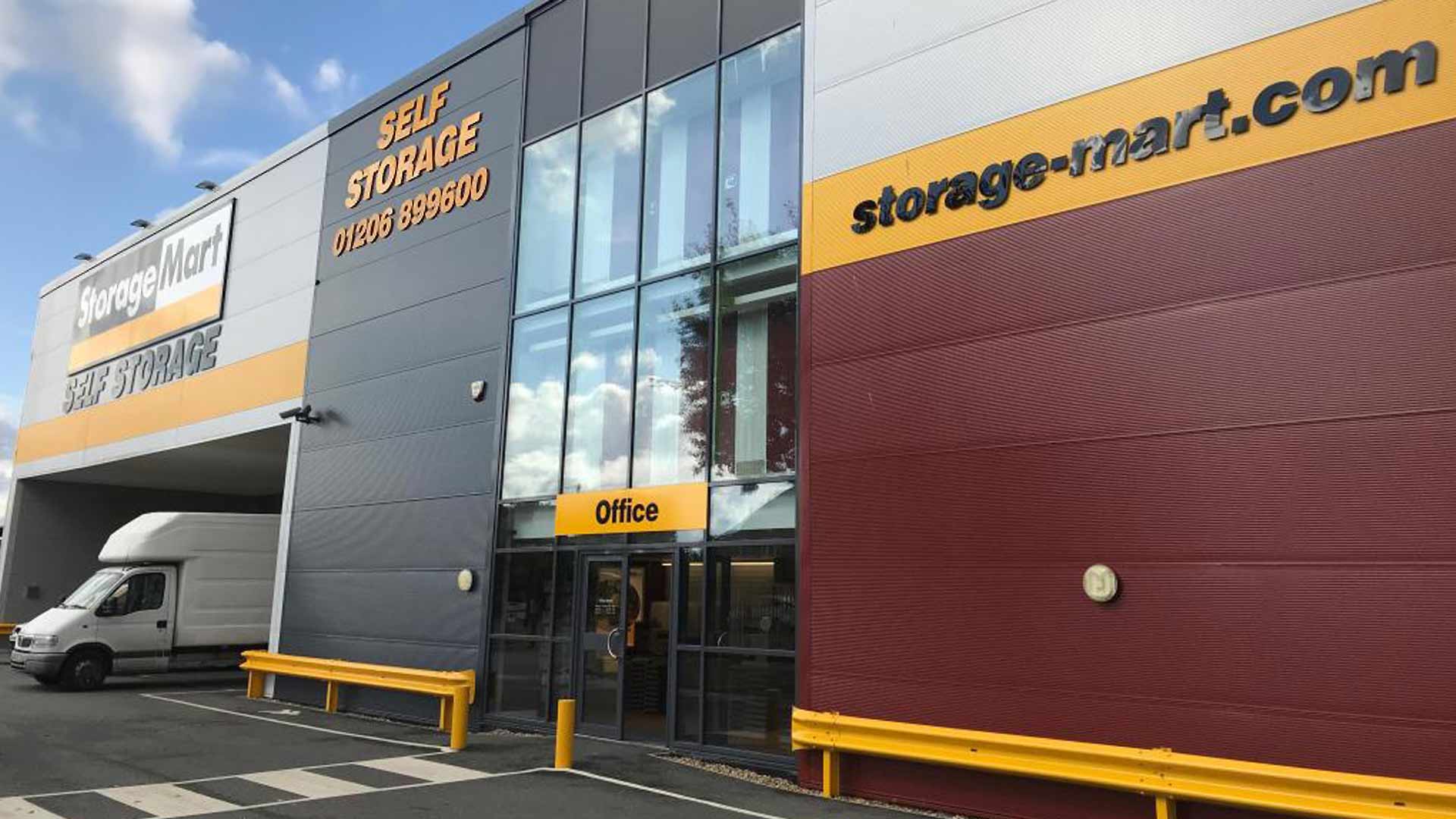 Building frontage at StorageMart Colchester.