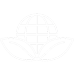 Icon for Sustainabe Contractors. Globe held by two leaves.