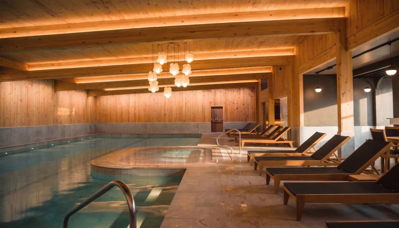 Construction completion images of modern pool, spa and jacuzzi at Natural Fit Maidstone